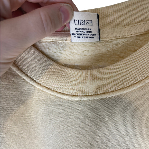 Sporty & Rich Embroidered Cotton Jersey Sweashirt in Yellow Be Nice Medium - Picture 6 of 7